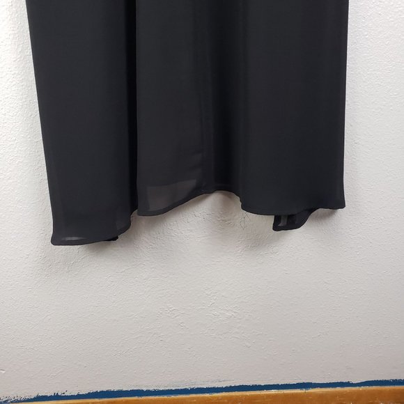 Robbie Bee Women's 10 Short Sleeve Black Collar Dress Wednesday Addams Gothic - Picture 8 of 14